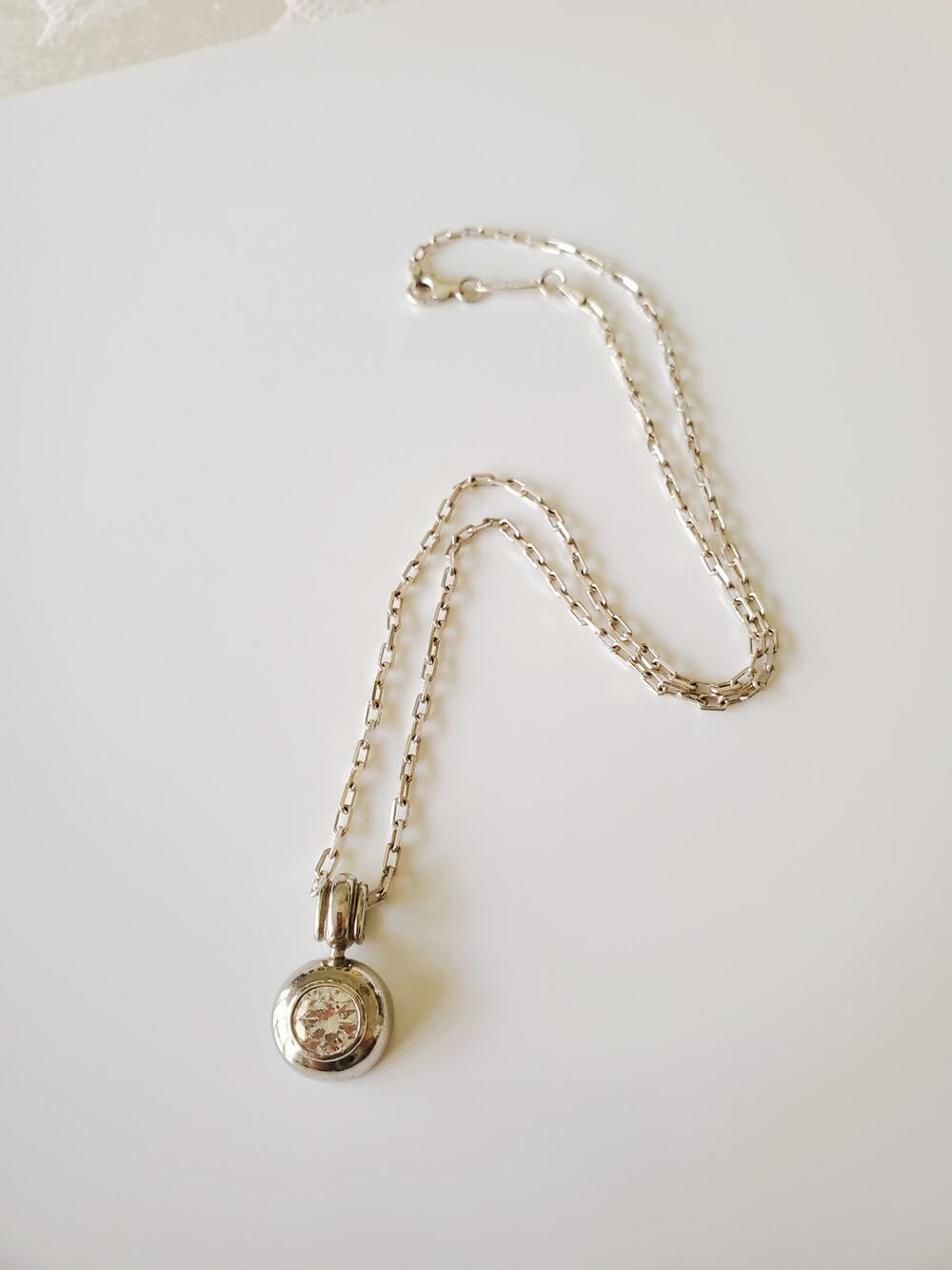 Vintage Milor Crystal Zarconia Sterling Silver Necklace